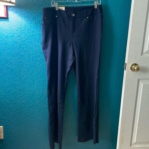 NWT navy blue five pocket pant. Bootcut, size 14.